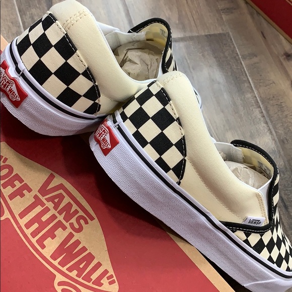 VANS CLASSIC SLIP ON black & white checkerboard WM - Picture 9 of 16